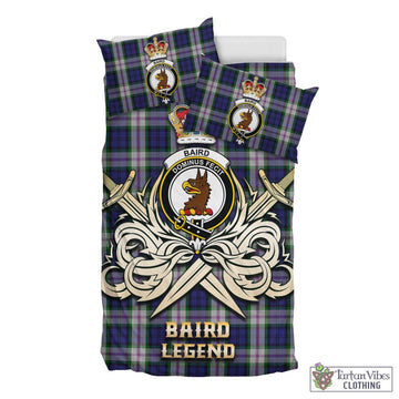Baird Dress Tartan Bedding Set with Clan Crest and the Golden Sword of Courageous Legacy
