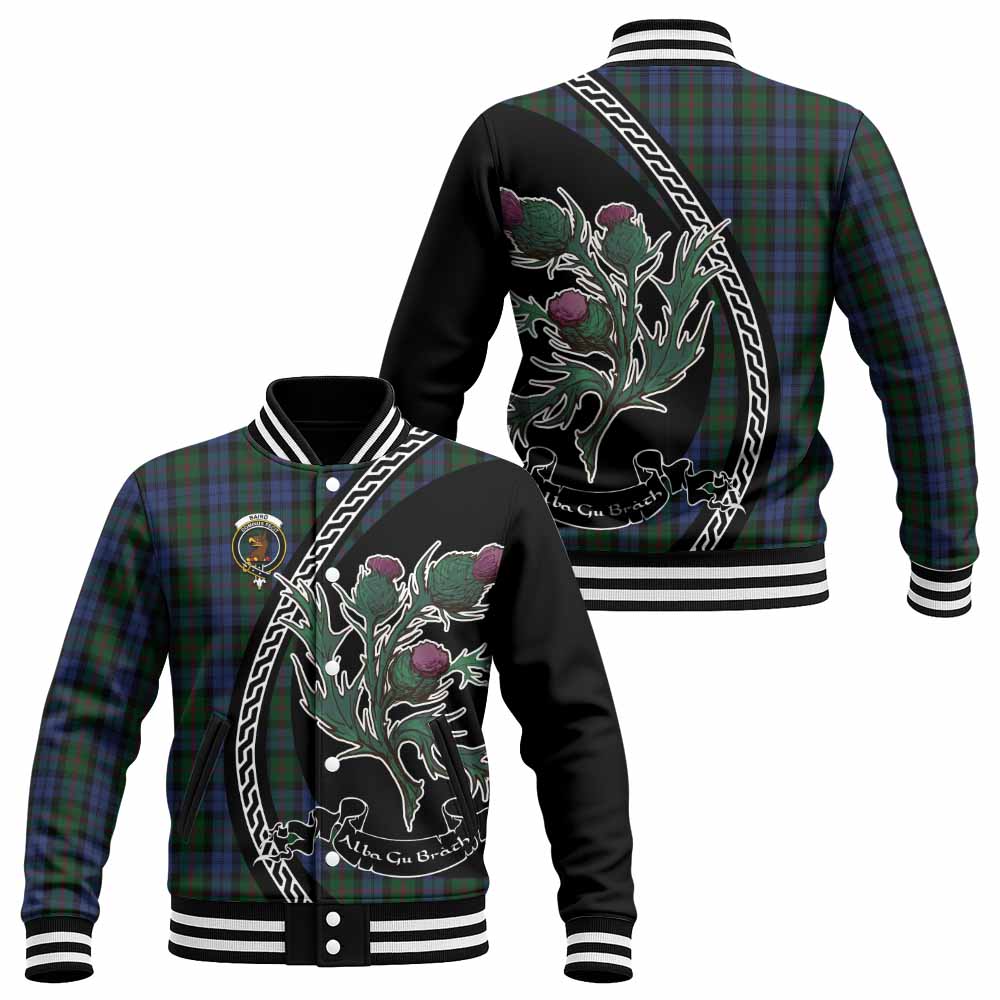 Baird Family Crest Tartan Baseball Jacket Alba Thistle Inspired - Tartan Vibes Clothing