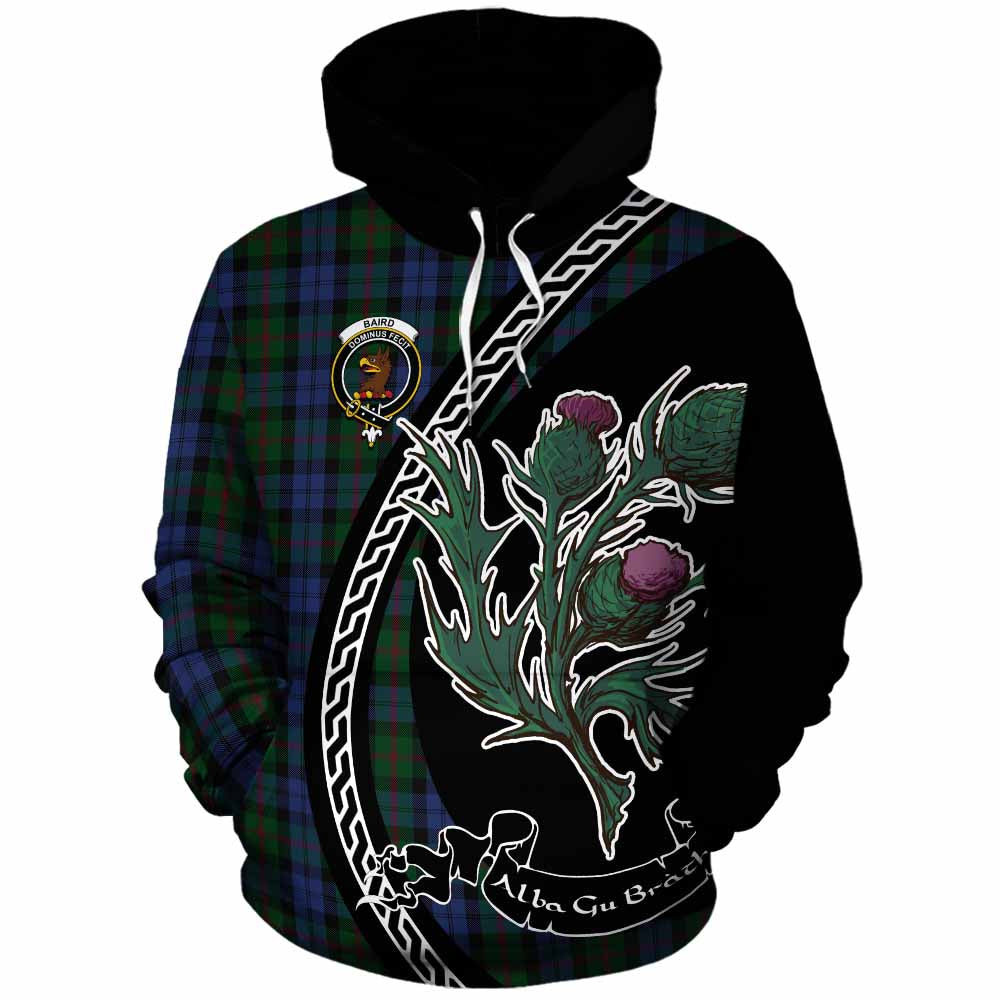 Baird Family Crest Tartan Cotton Hoodie Alba Thistle Inspired - Tartan Vibes Clothing