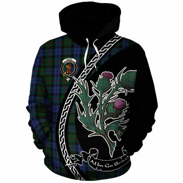 Baird Family Crest Tartan Cotton Hoodie Alba Thistle Inspired