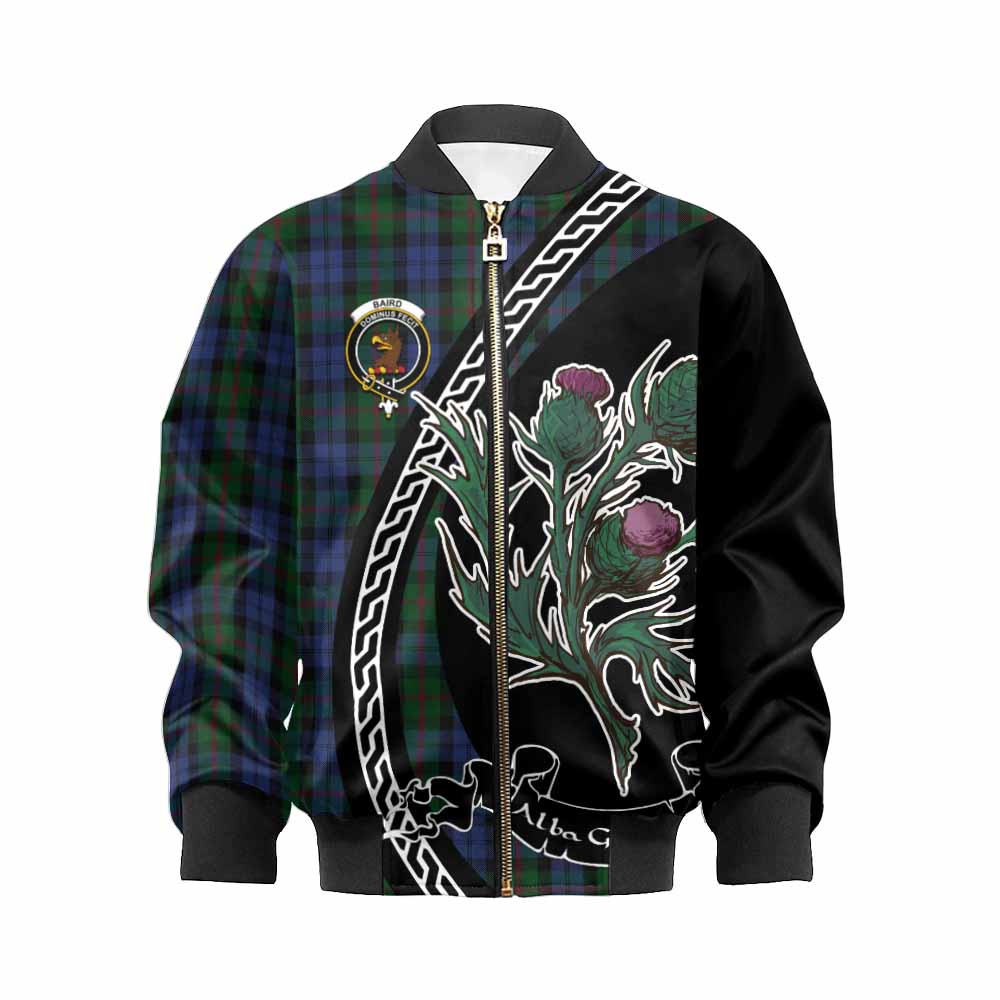 Baird Family Crest Tartan Kid Bomber Jacket Alba Thistle Inspired - Tartan Vibes Clothing