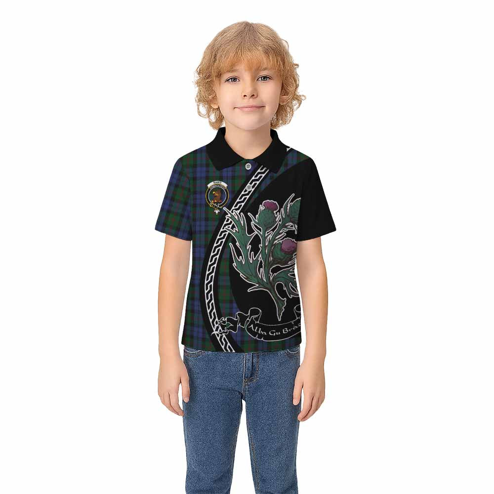 Baird Family Crest Tartan Kid Polo Shirt Alba Thistle Inspired - Tartan Vibes Clothing