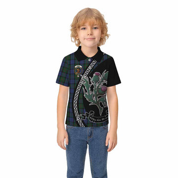 Baird Family Crest Tartan Kid Polo Shirt Alba Thistle Inspired