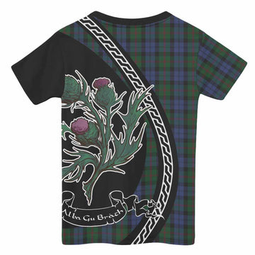 Baird Family Crest Tartan Kid T-shirt Alba Thistle Inspired