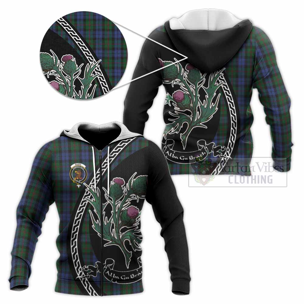 Baird Family Crest Tartan Knitted Hoodie Alba Thistle Inspired - Tartan Vibes Clothing