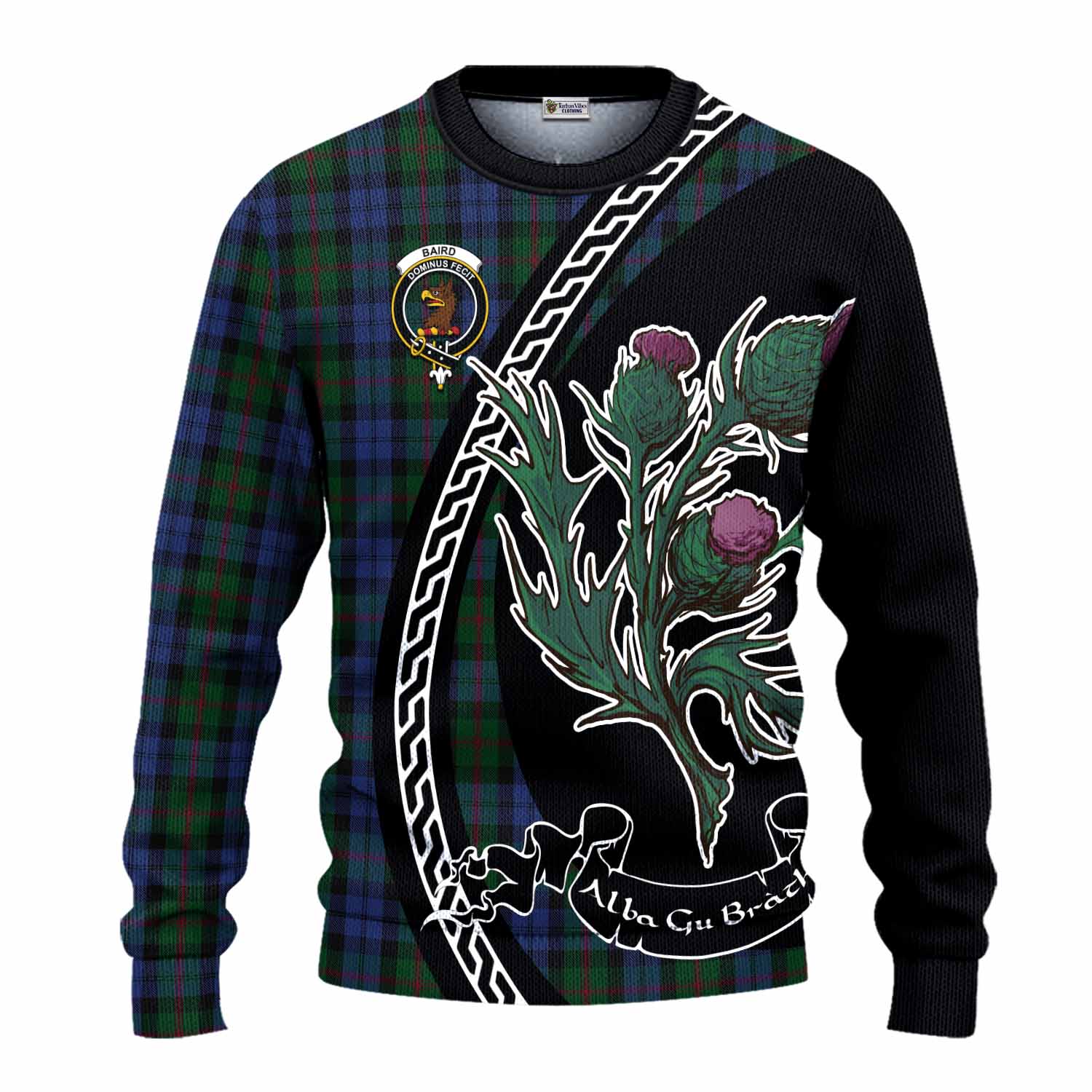 Baird Family Crest Tartan Knitted Sweater Alba Thistle Inspired - Tartan Vibes Clothing