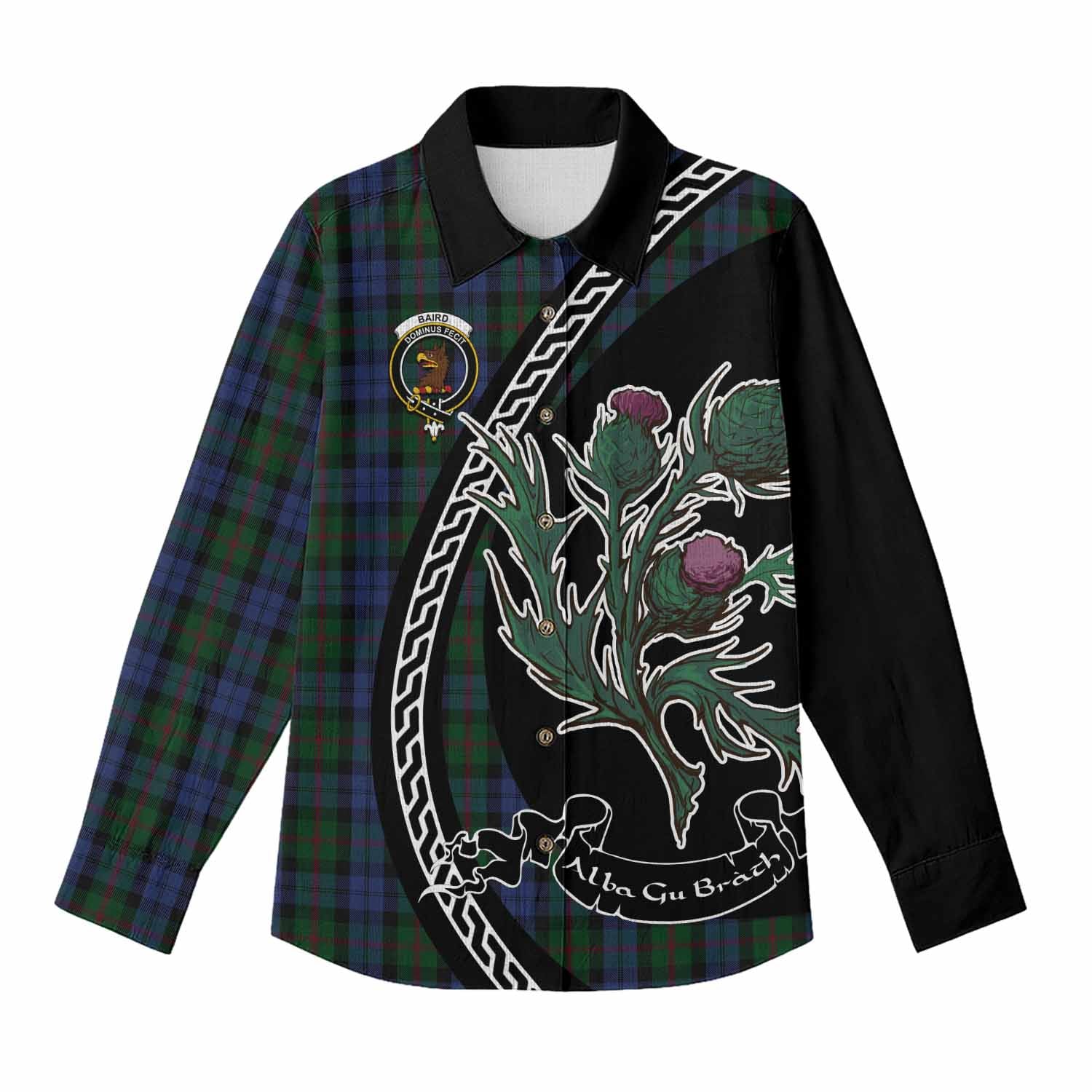 Baird Family Crest Tartan Women Casual Shirt Alba Thistle Inspired - Tartan Vibes Clothing