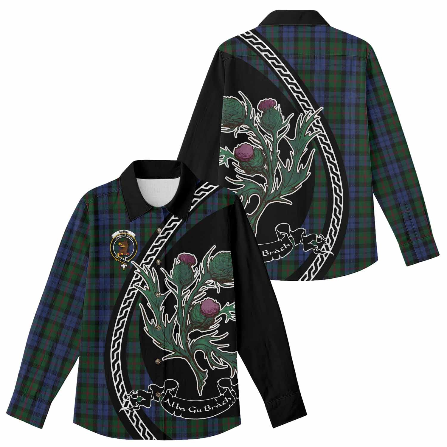 Baird Family Crest Tartan Women Casual Shirt Alba Thistle Inspired - Tartan Vibes Clothing