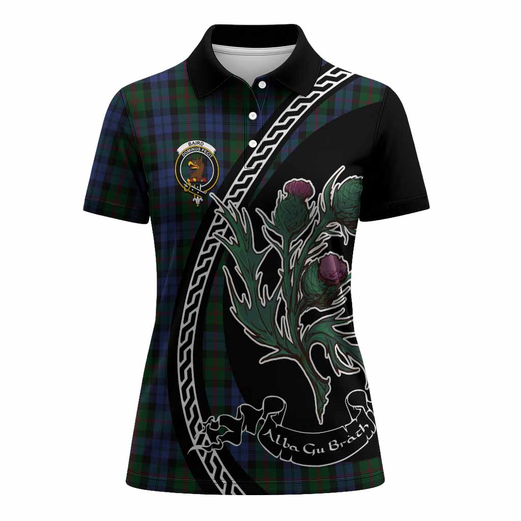 Baird Family Crest Tartan Women Polo Shirt Alba Thistle Inspired - Tartan Vibes Clothing