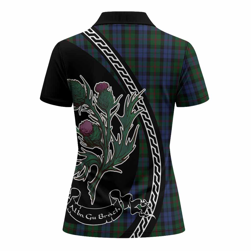 Baird Family Crest Tartan Women Polo Shirt Alba Thistle Inspired - Tartan Vibes Clothing