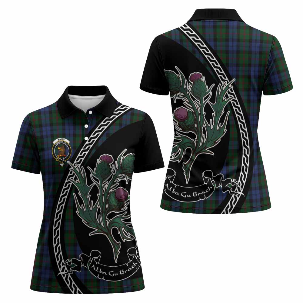 Baird Family Crest Tartan Women Polo Shirt Alba Thistle Inspired - Tartan Vibes Clothing