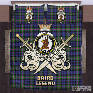 Baird Modern Tartan Bedding Set with Clan Crest and the Golden Sword of Courageous Legacy