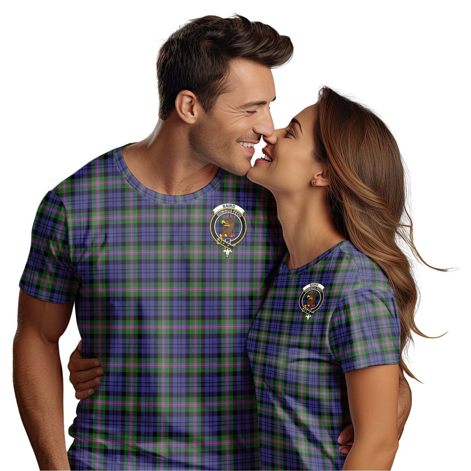 Baird Modern Tartan T-Shirt with Family Crest - Tartanvibesclothing