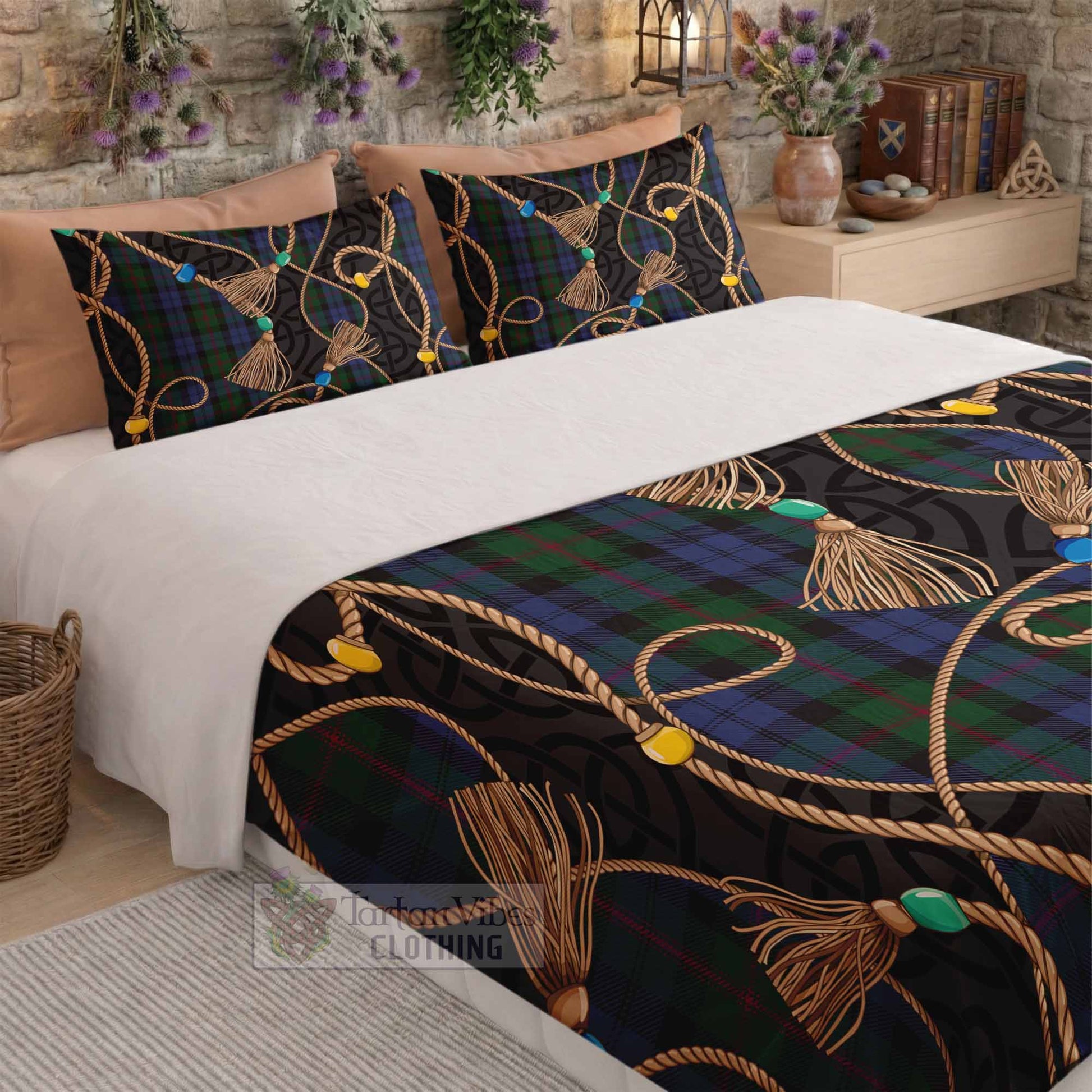 Baird Scottish Tartan Twisted Ropes Stylized Bedding Set - Tartan Vibes Clothing