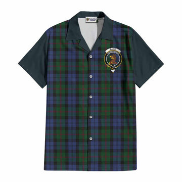 Baird Tartan Accent Cotton Hawaiian Shirt with Family Crest