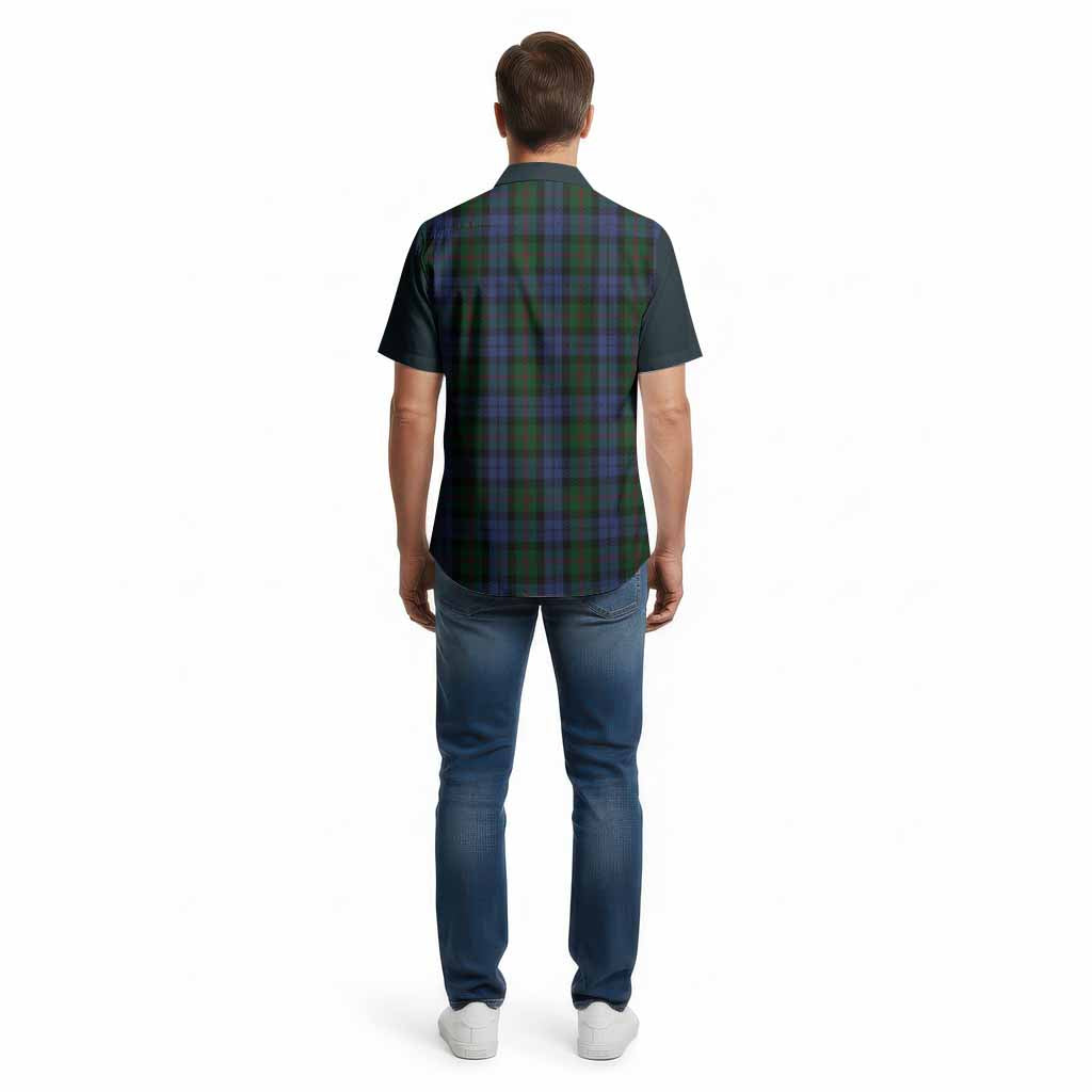Baird Tartan Accent Cotton Hawaiian Shirt with Family Crest