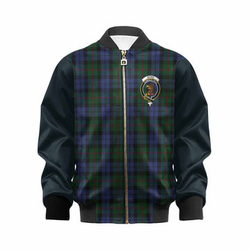 Baird Tartan Accent Kid Bomber Jacket with Family Crest