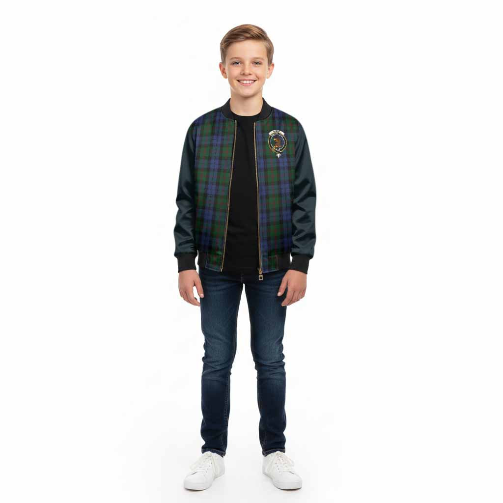 Baird Tartan Accent Kid Bomber Jacket with Family Crest