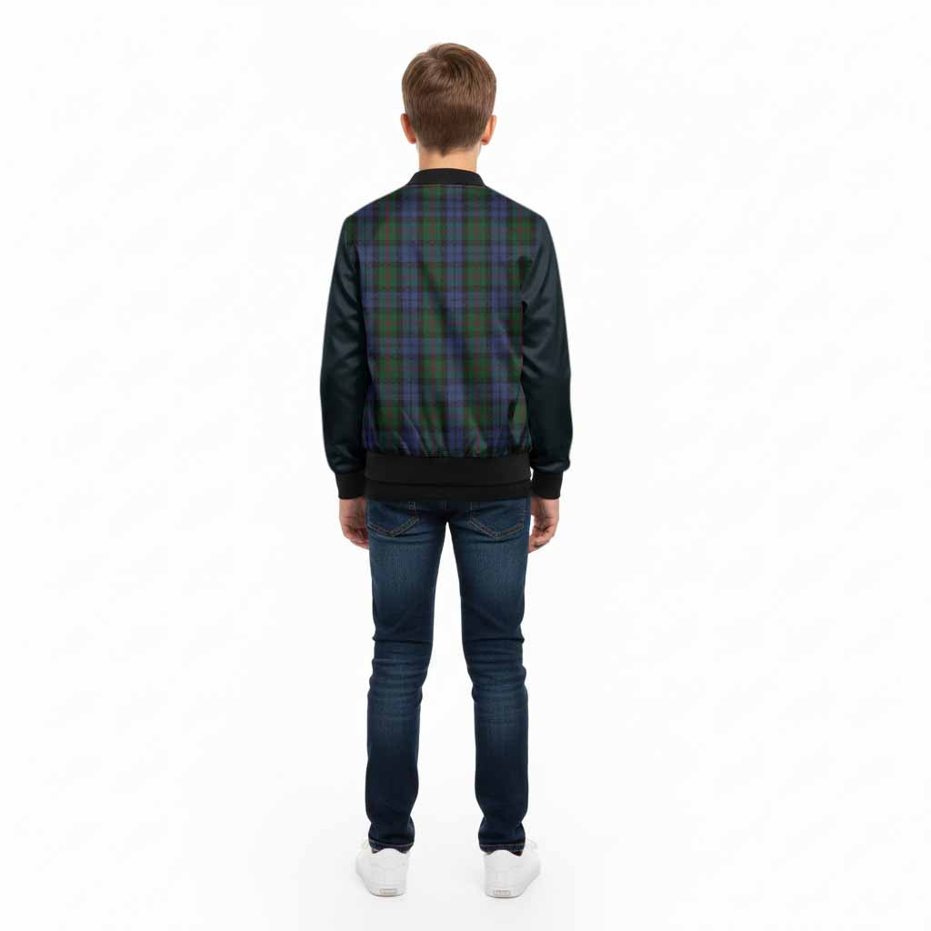 Baird Tartan Accent Kid Bomber Jacket with Family Crest