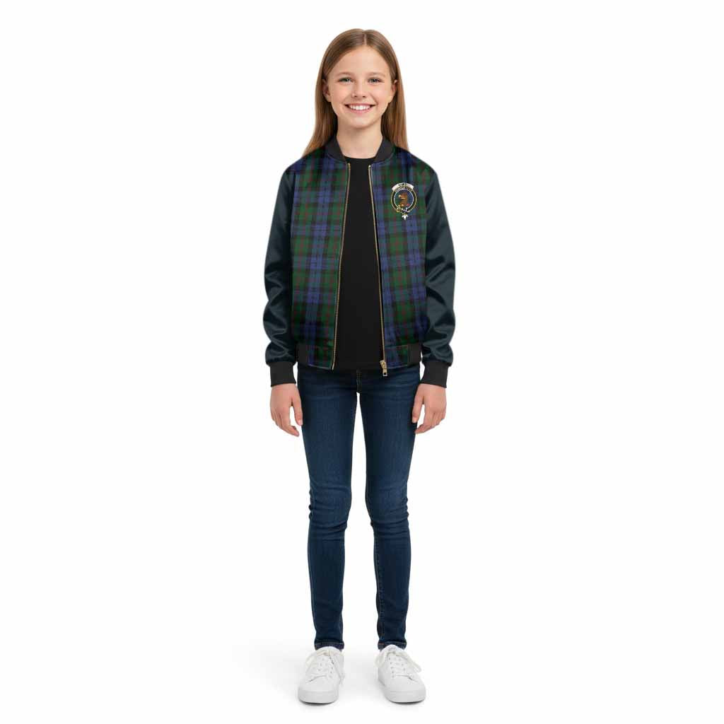Baird Tartan Accent Kid Bomber Jacket with Family Crest