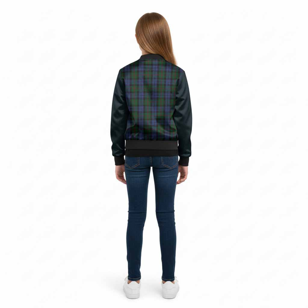 Baird Tartan Accent Kid Bomber Jacket with Family Crest
