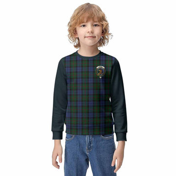 Baird Tartan Accent Kid Knitted Sweatshirt with Family Crest