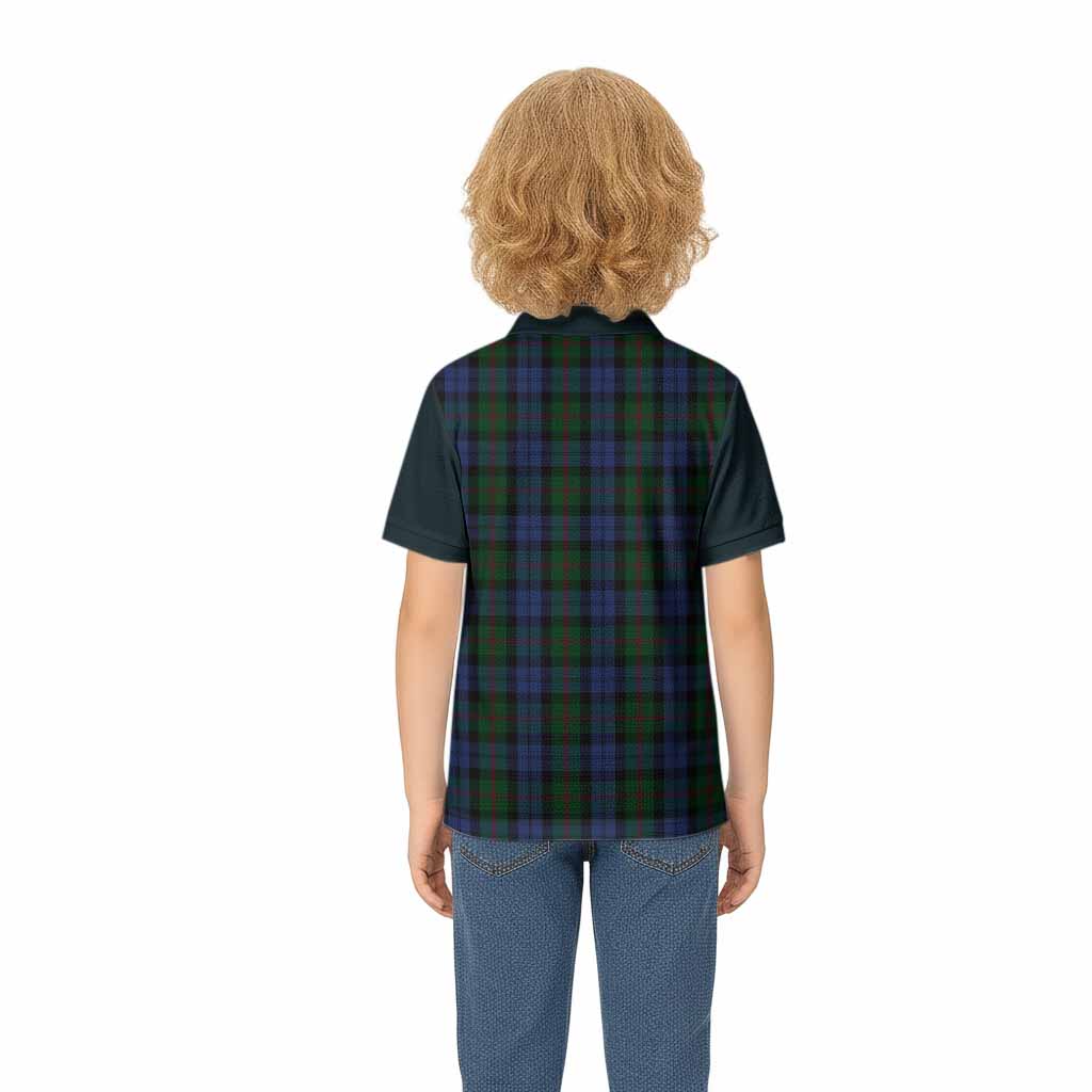 Baird Tartan Accent Kid Polo Shirt with Family Crest