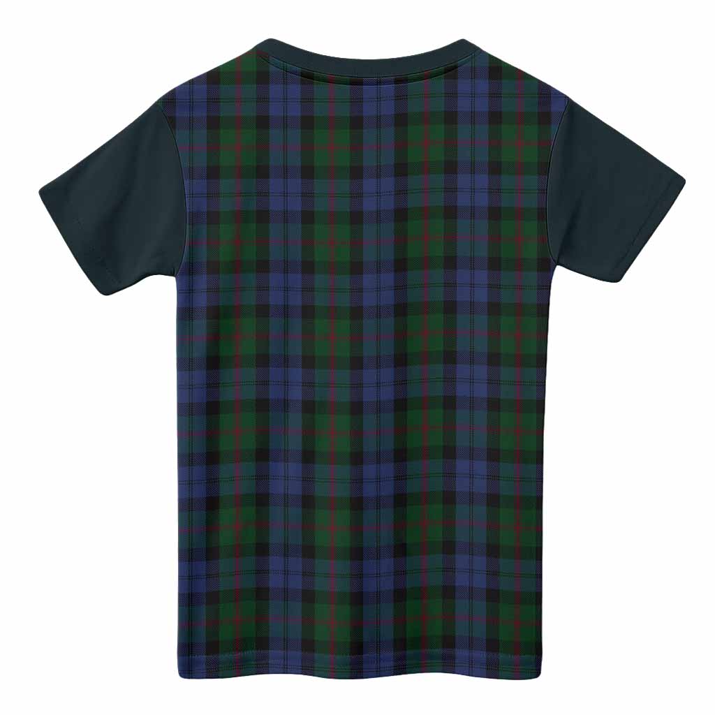 Baird Tartan Accent Kid T-shirt with Family Crest