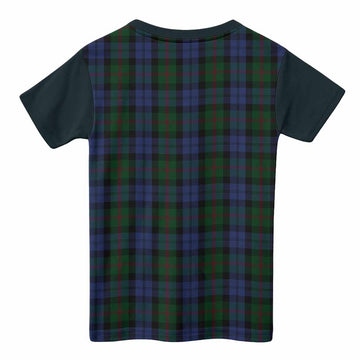 Baird Tartan Accent Kid T-shirt with Family Crest