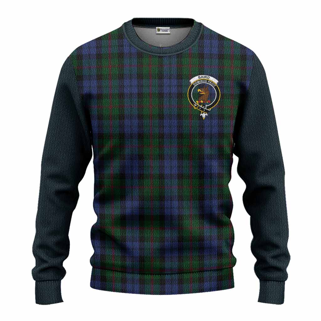 Baird Tartan Accent Knitted Sweater with Family Crest