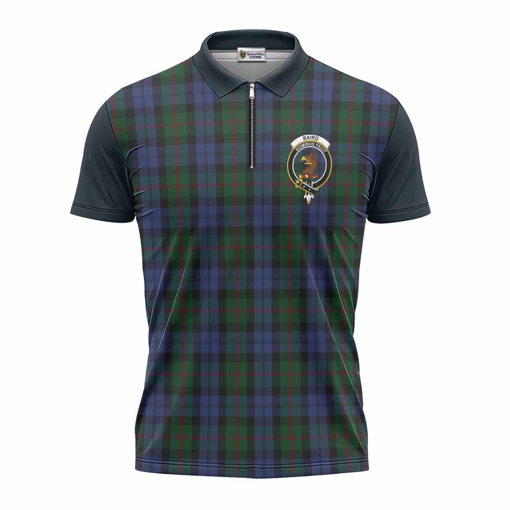 Baird Tartan Accent Zipper Polo Shirt with Family Crest