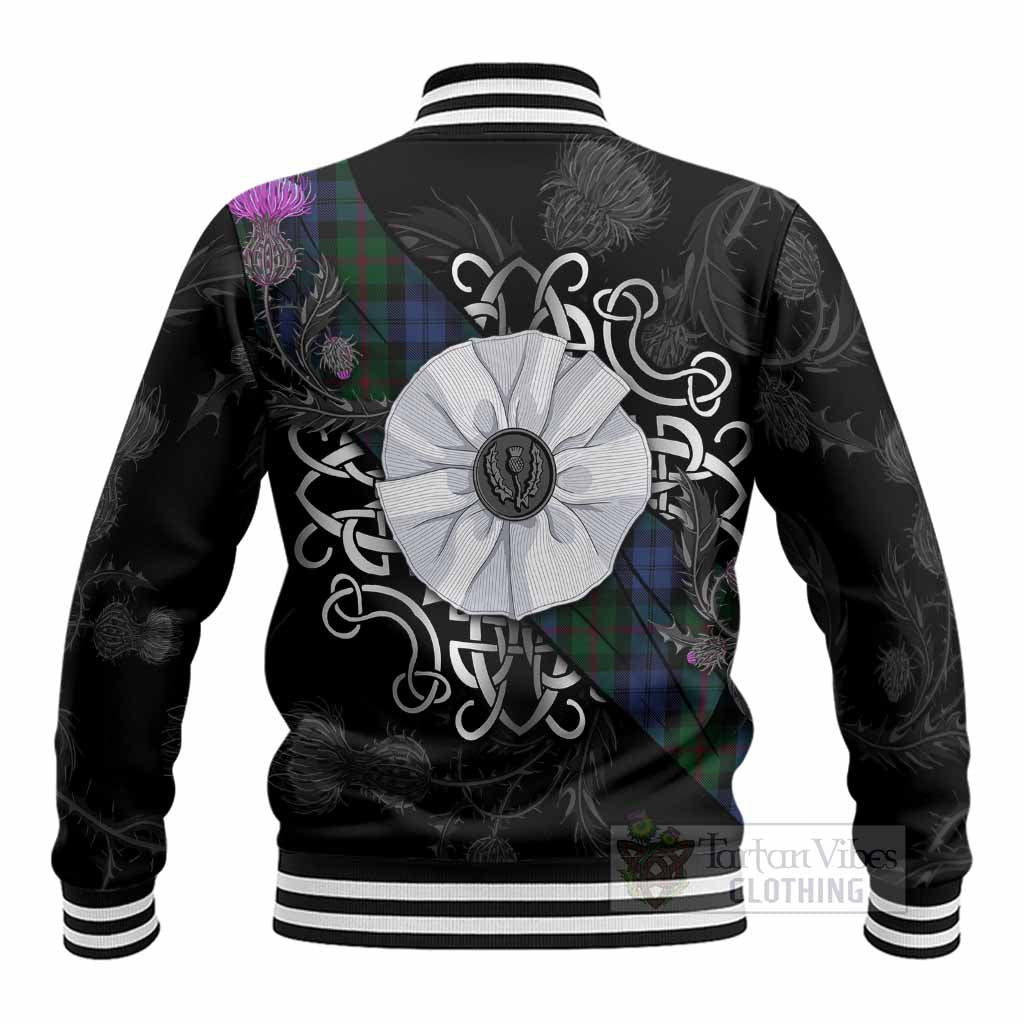 Baird Tartan Baseball Jacket Jacobite White Rose - Tartan Vibes Clothing