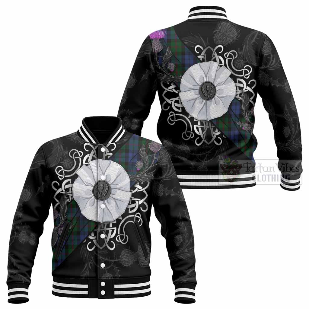Baird Tartan Baseball Jacket Jacobite White Rose - Tartan Vibes Clothing