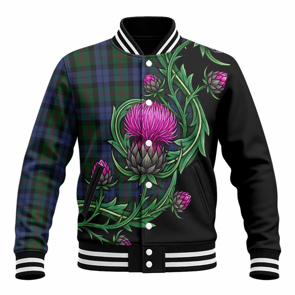 Baird Tartan Baseball Jacket Resilient Scottish Thistle Unisex - Tartan Vibes Clothing