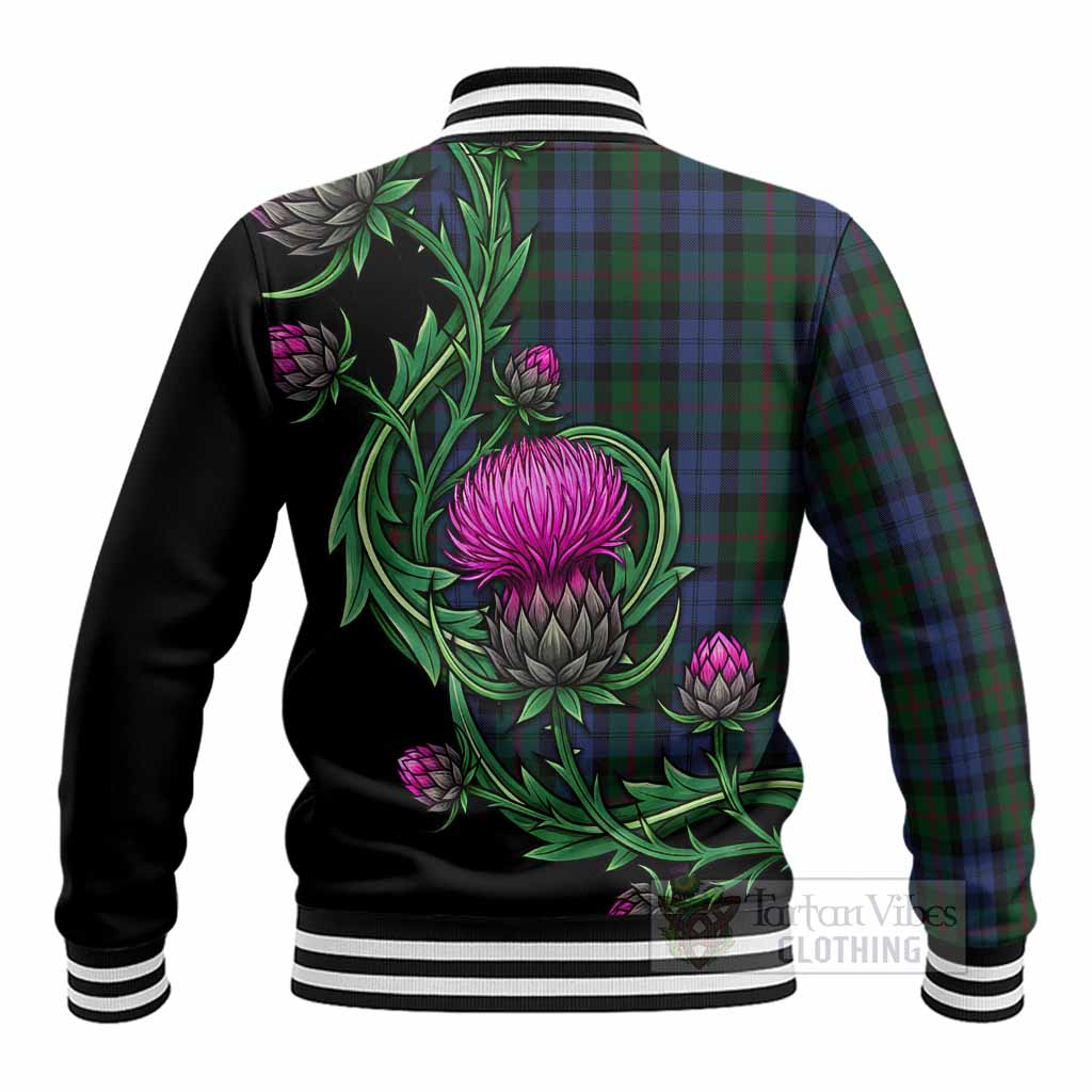 Baird Tartan Baseball Jacket Resilient Scottish Thistle - Tartan Vibes Clothing