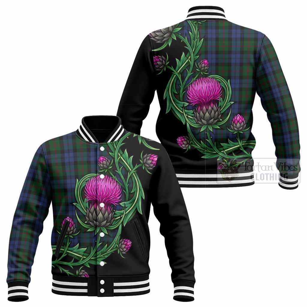 Baird Tartan Baseball Jacket Resilient Scottish Thistle - Tartan Vibes Clothing