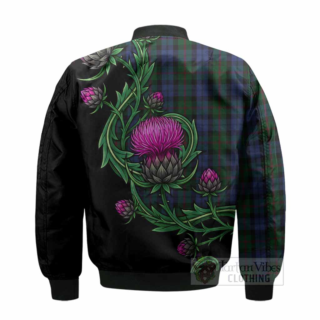 Baird Tartan Bomber Jacket Resilient Scottish Thistle - Tartan Vibes Clothing