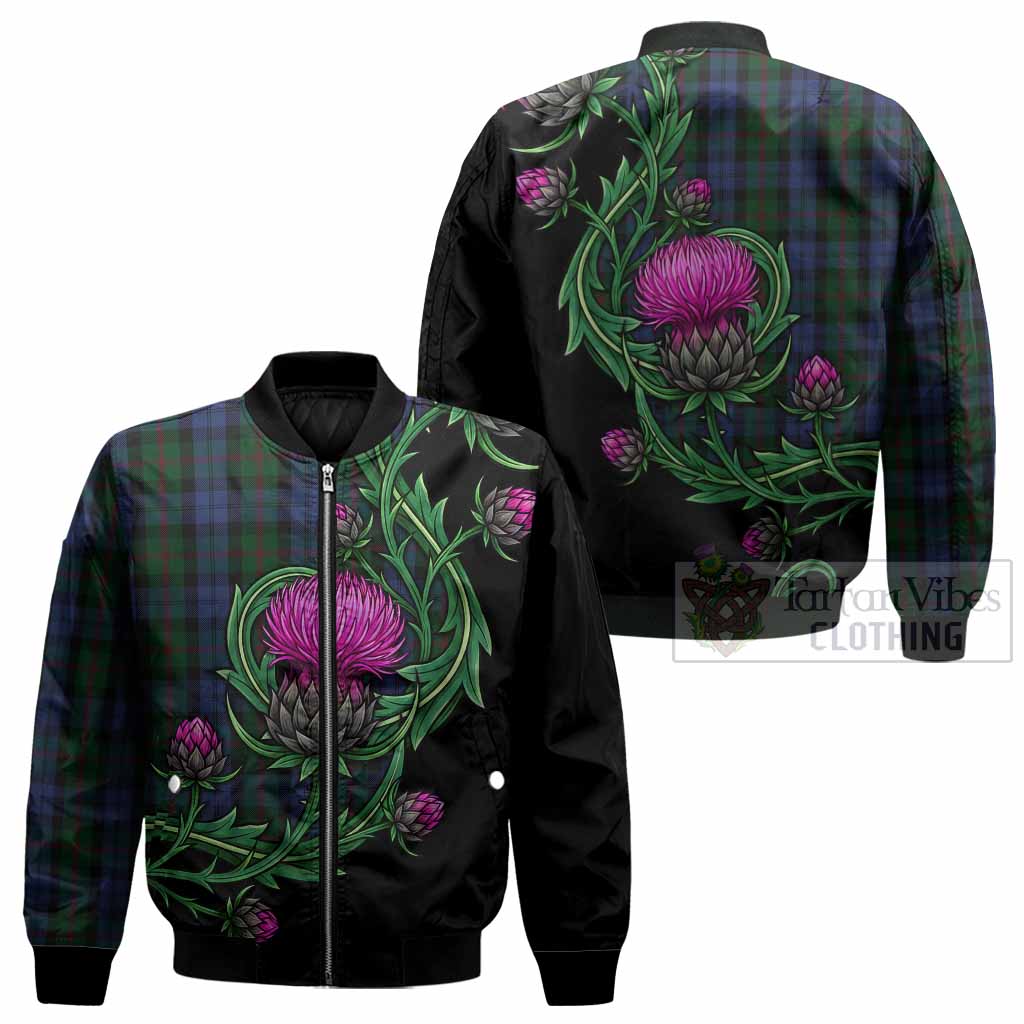 Baird Tartan Bomber Jacket Resilient Scottish Thistle - Tartan Vibes Clothing