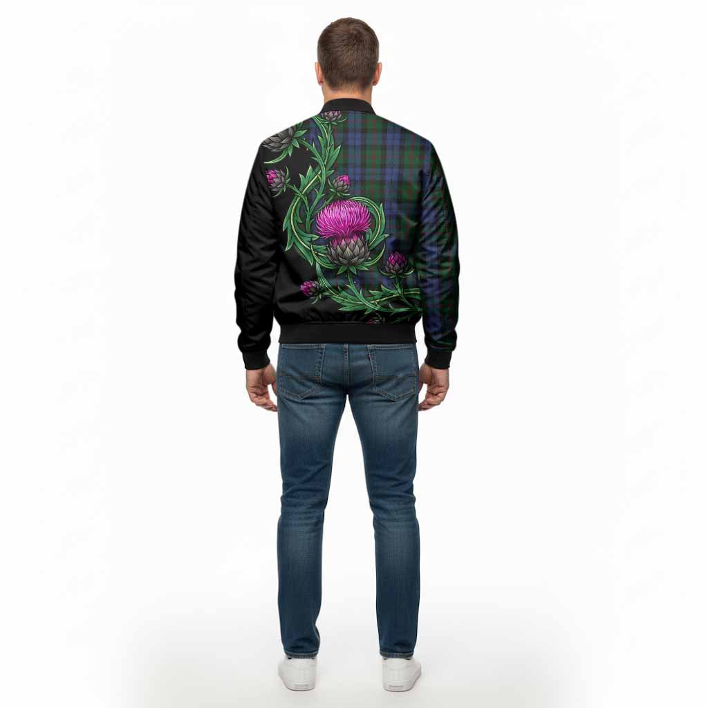 Baird Tartan Bomber Jacket Resilient Scottish Thistle - Tartan Vibes Clothing