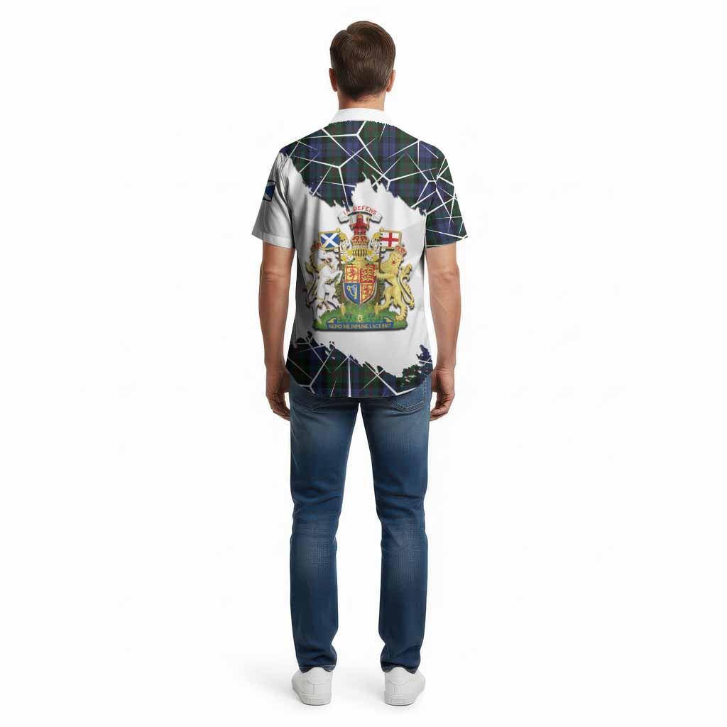 Baird Tartan Cotton Hawaiian Shirt with Family Crest and Lion Rampant Grunge Style