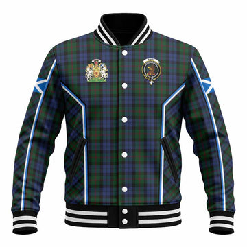 Baird Tartan Crest Baseball Jacket Scotland Coat of Arm Flag Style