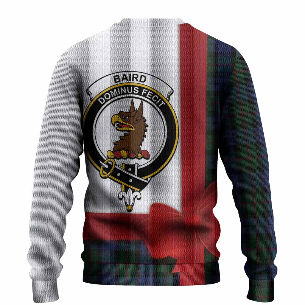 Baird Tartan Crest Christmas Christmas Ugly Sweater Highland Cow Bagpipes Coquette Bow Style