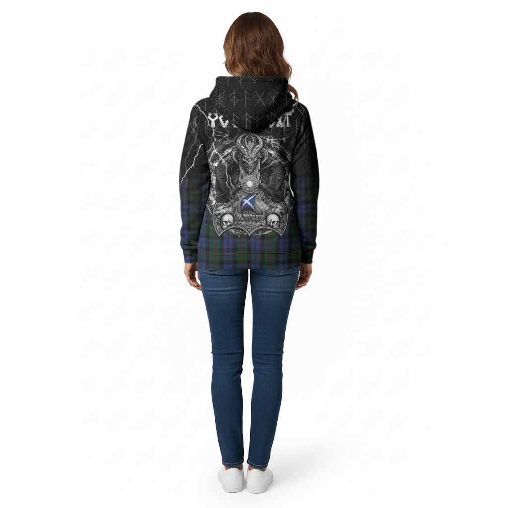 Baird Tartan Crest Cotton Hoodie Celtic Odin's Raven Legacy
