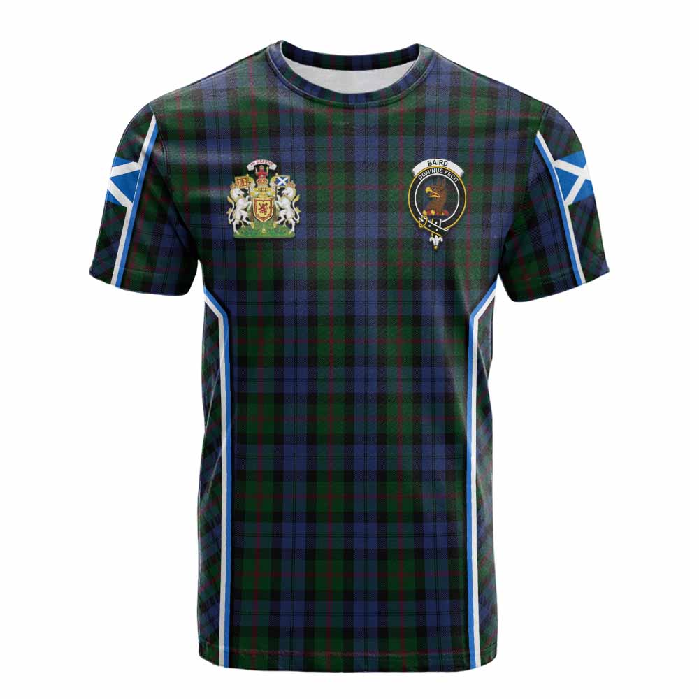 Baird Tartan Crest Cotton T-shirt Scotland Coat of Arm Flag Style - Tartan Vibes Clothing