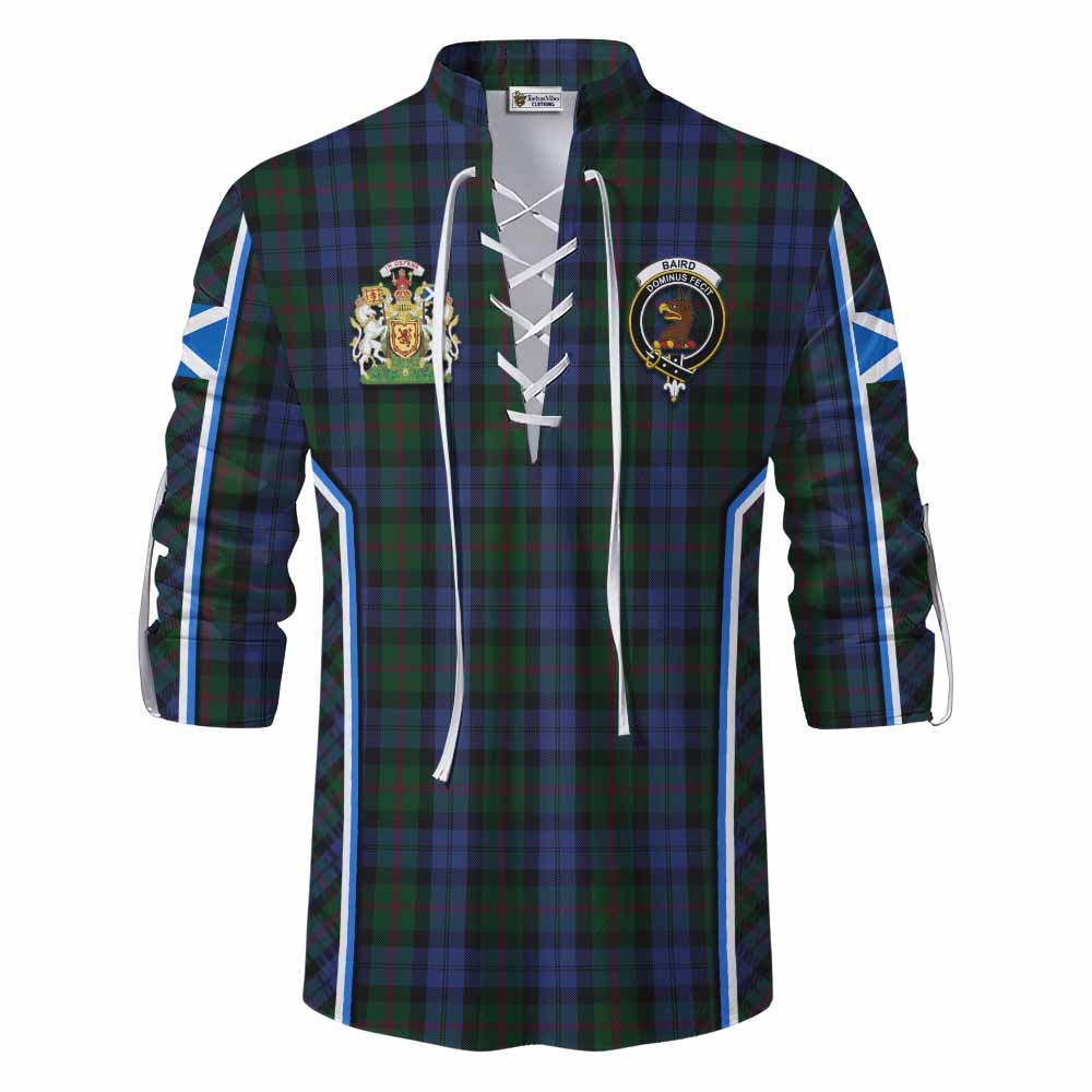 Baird Tartan Crest Ghillie Kilt Shirt Scotland Coat of Arm Flag Style - Tartan Vibes Clothing