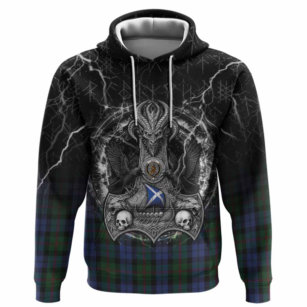 Baird Tartan Crest Hoodie Celtic Odin's Raven Legacy