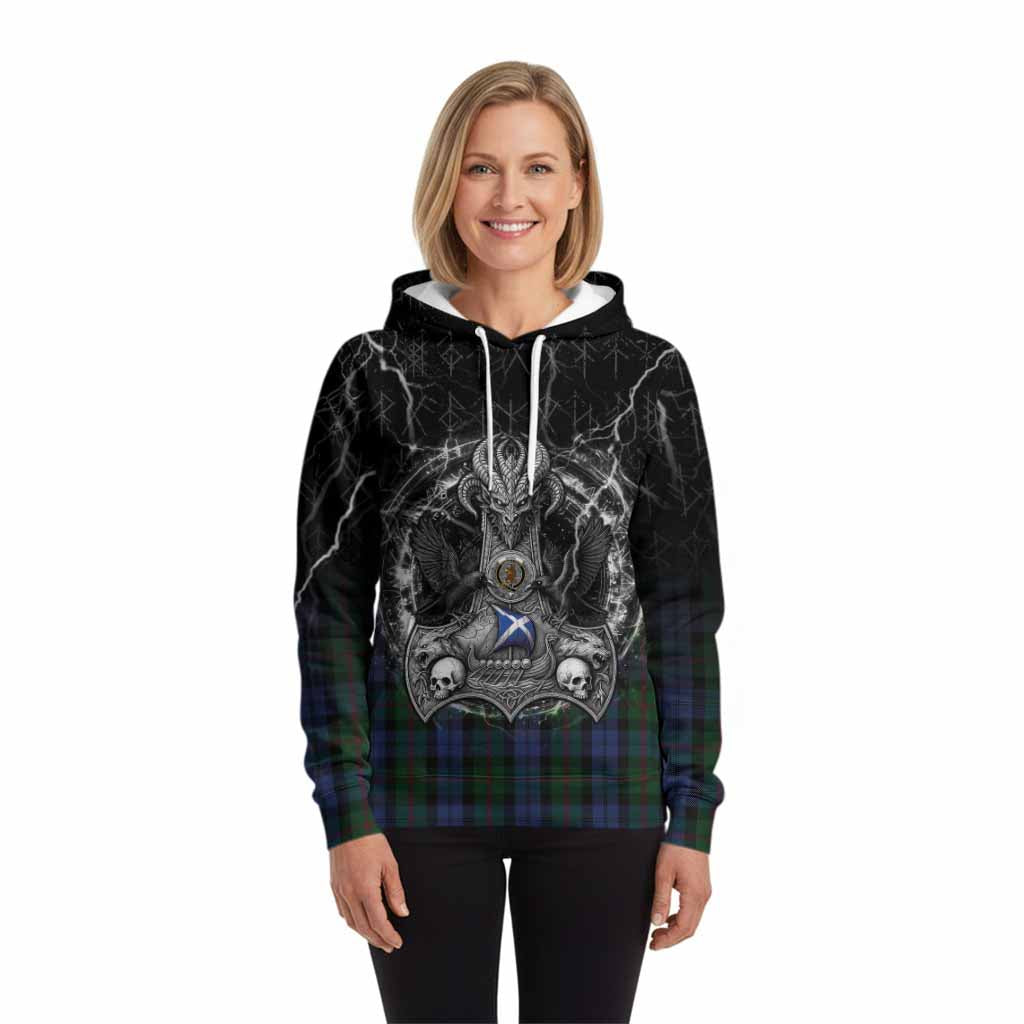 Baird Tartan Crest Hoodie Celtic Odin's Raven Legacy