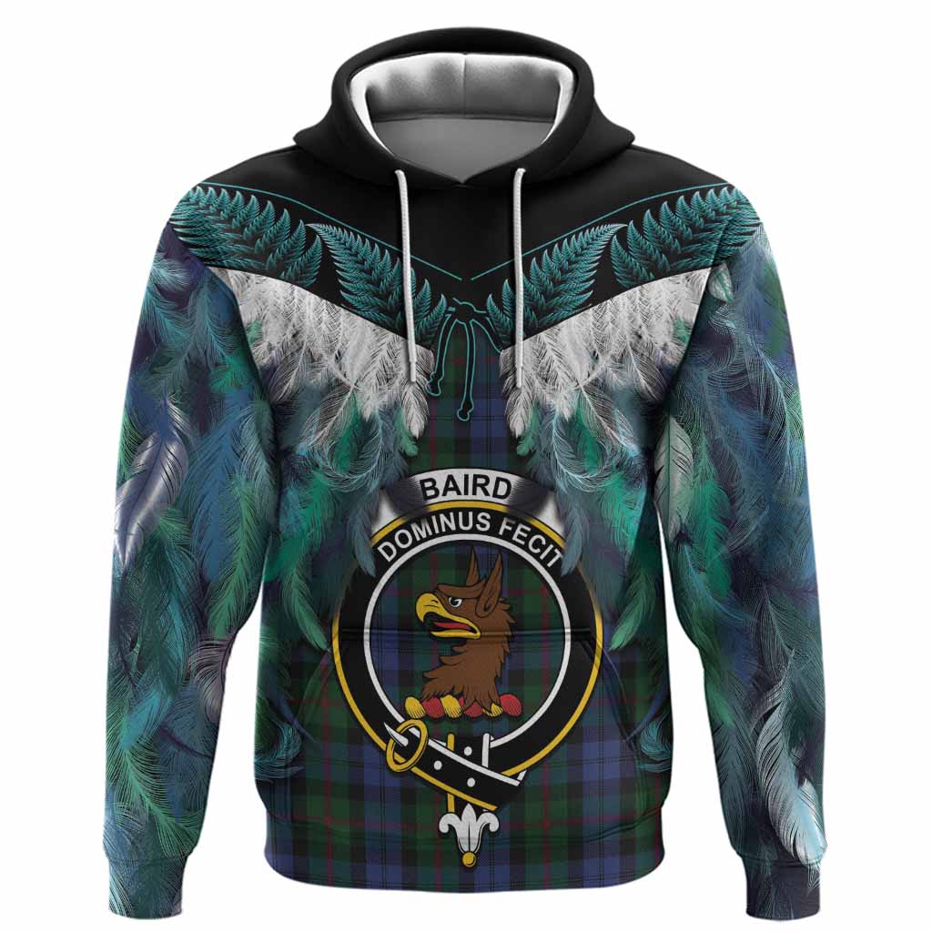 Baird Tartan Crest Hoodie New Zealand Maori Korowai Cloak