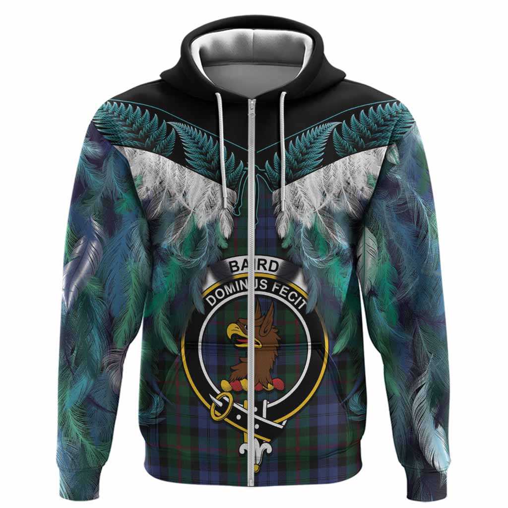 Baird Tartan Crest Hoodie New Zealand Maori Korowai Cloak