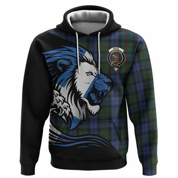 Baird Tartan Crest Hoodie Scottish Golden Lions Wave Flow